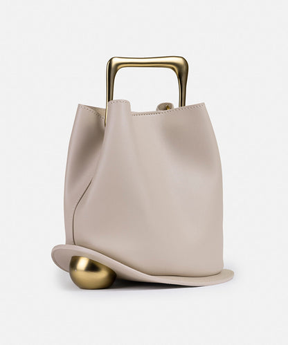 Leather-Effect Top Handle Bag