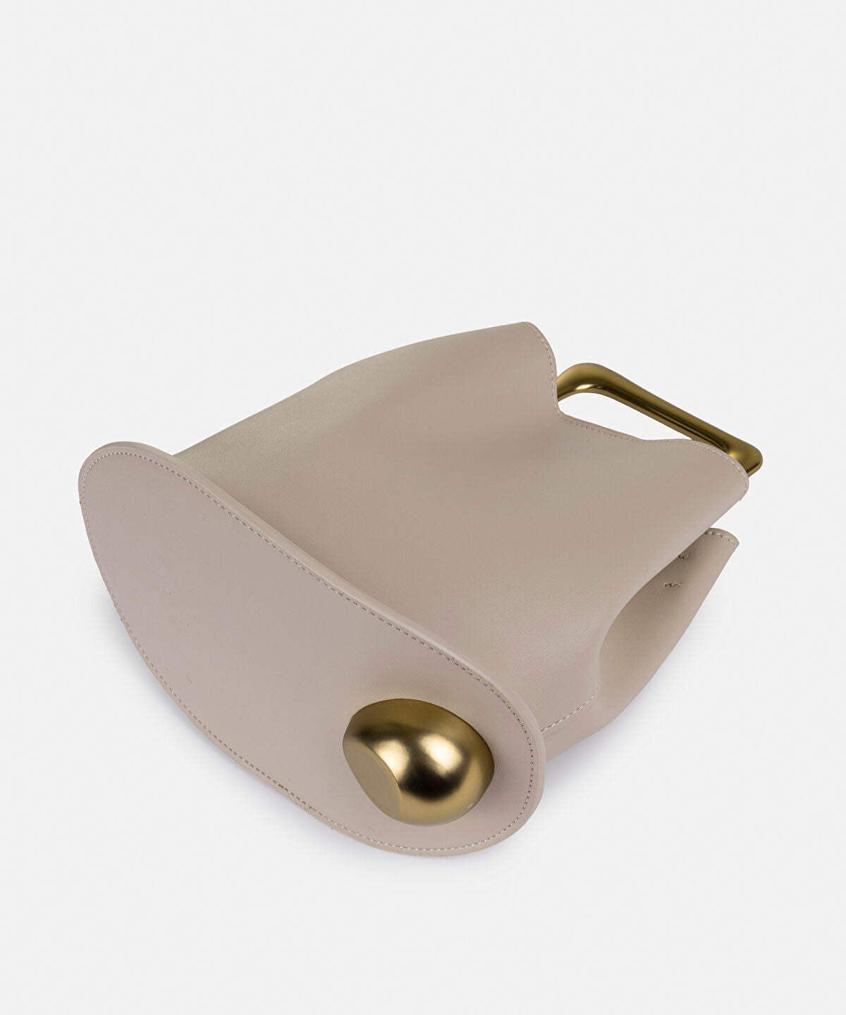 Zoomed Leather-Effect Top Handle Bag