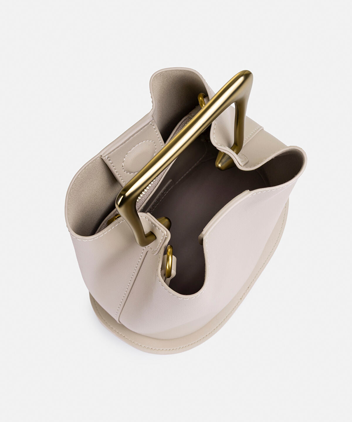 Zoomed Leather-Effect Top Handle Bag