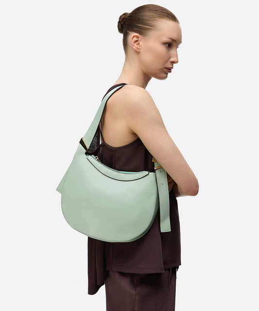 Oval Leather Effect Bag