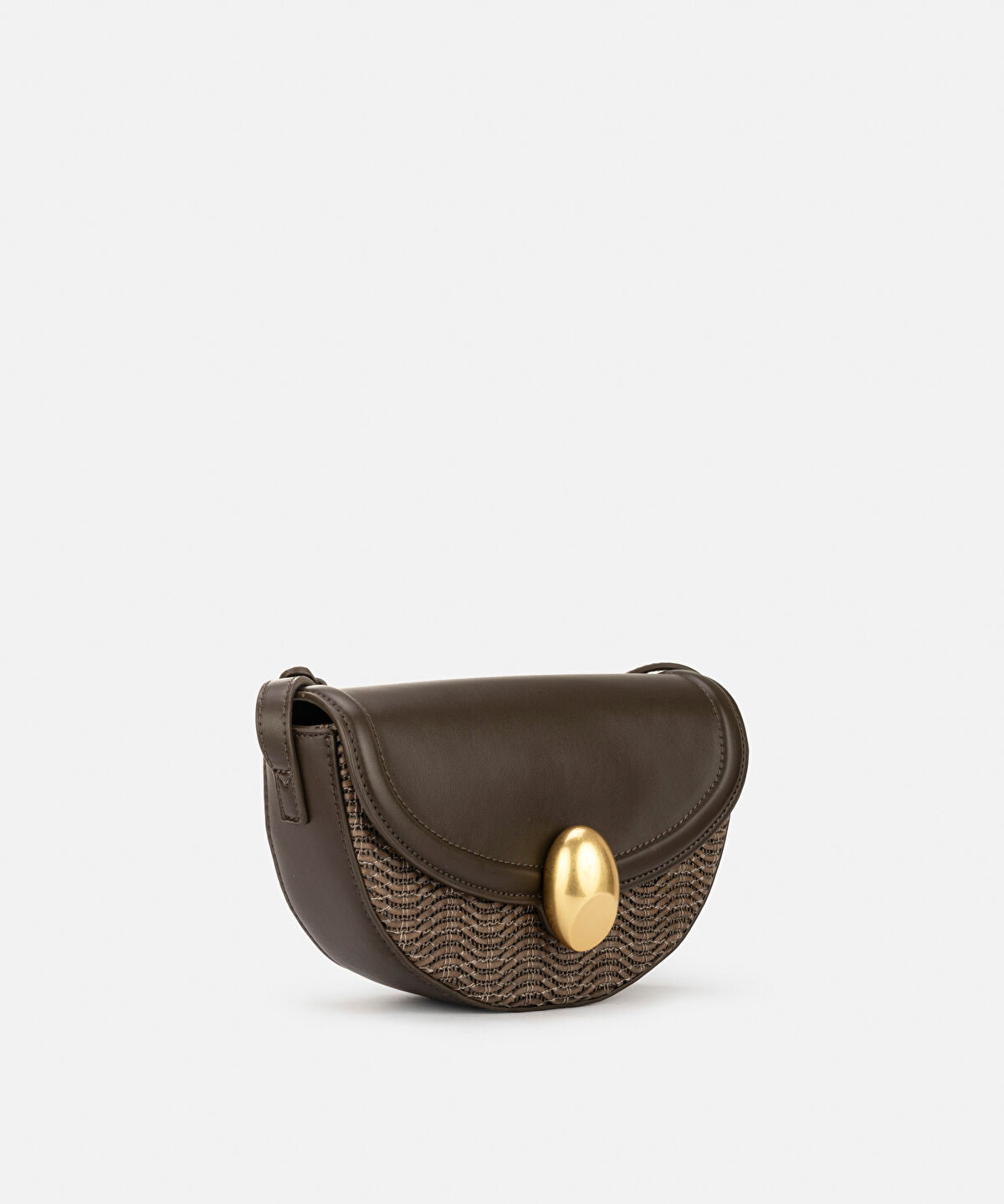 Zoomed Metal Buckle Contrast Texture Bag