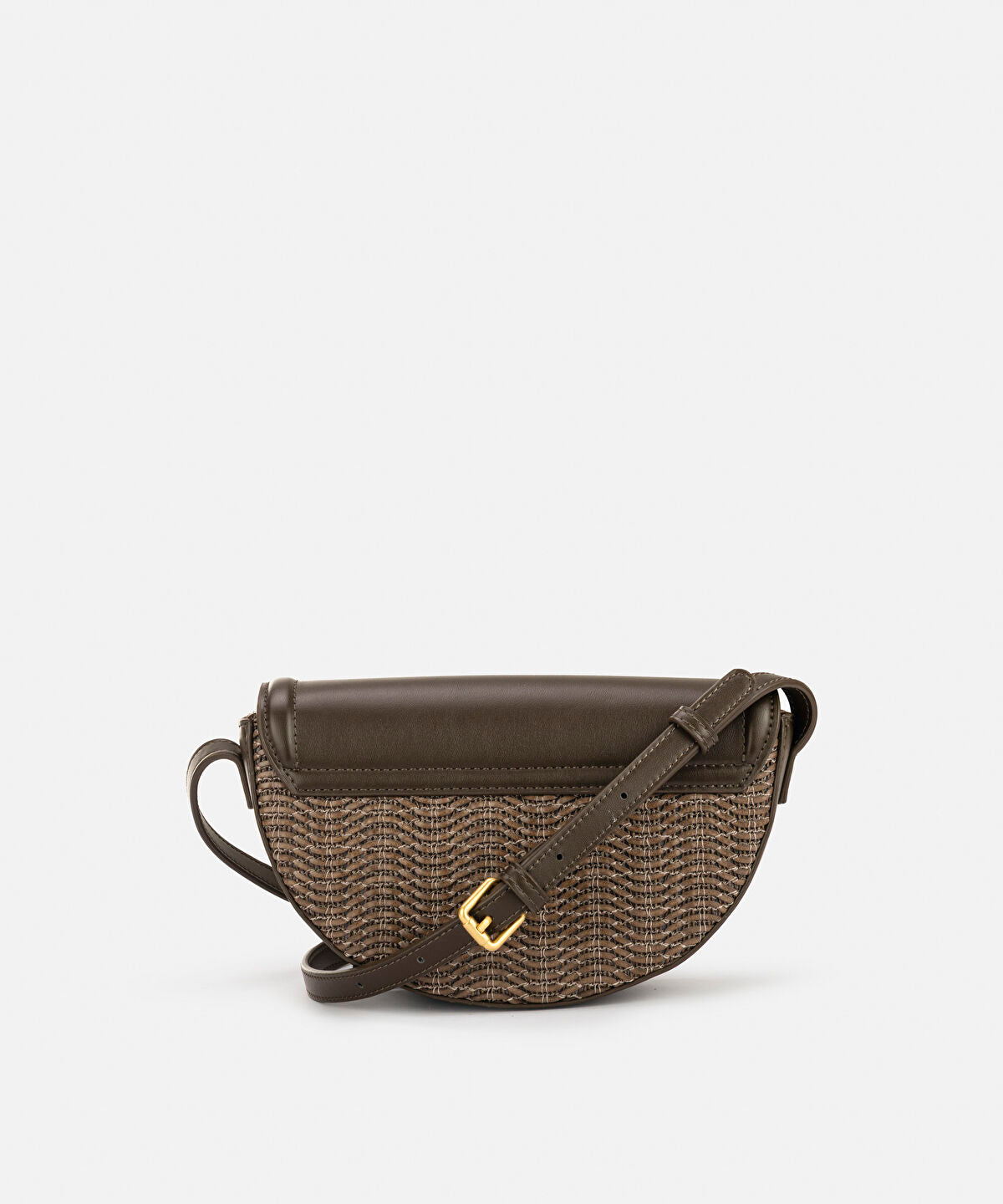 Metal Buckle Contrast Texture Bag