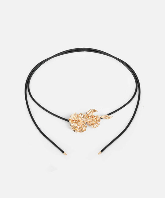 Cord Belt with Flowers
