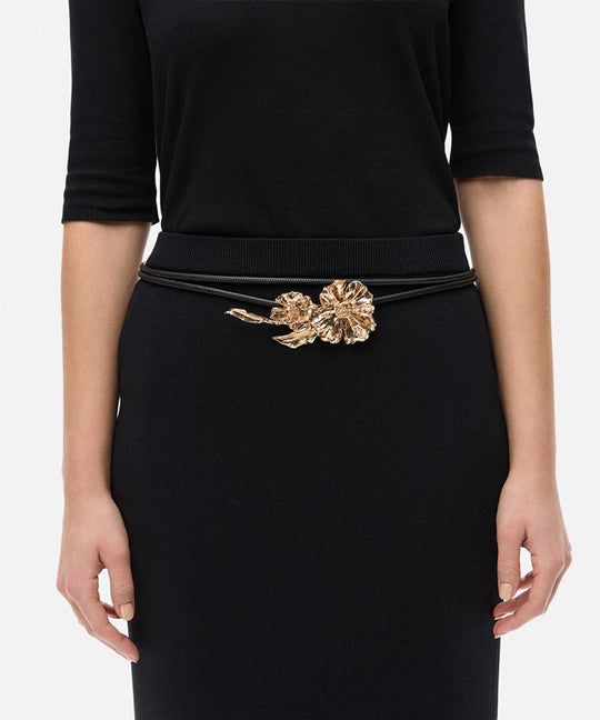 Cord Belt with Flowers