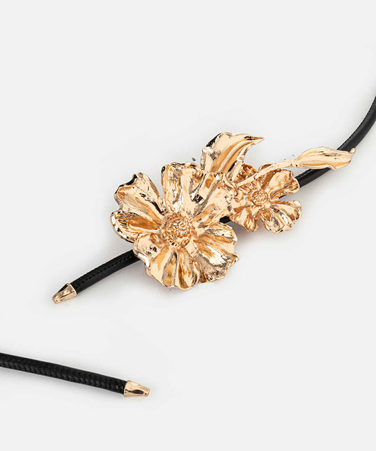 Cord Belt with Flowers