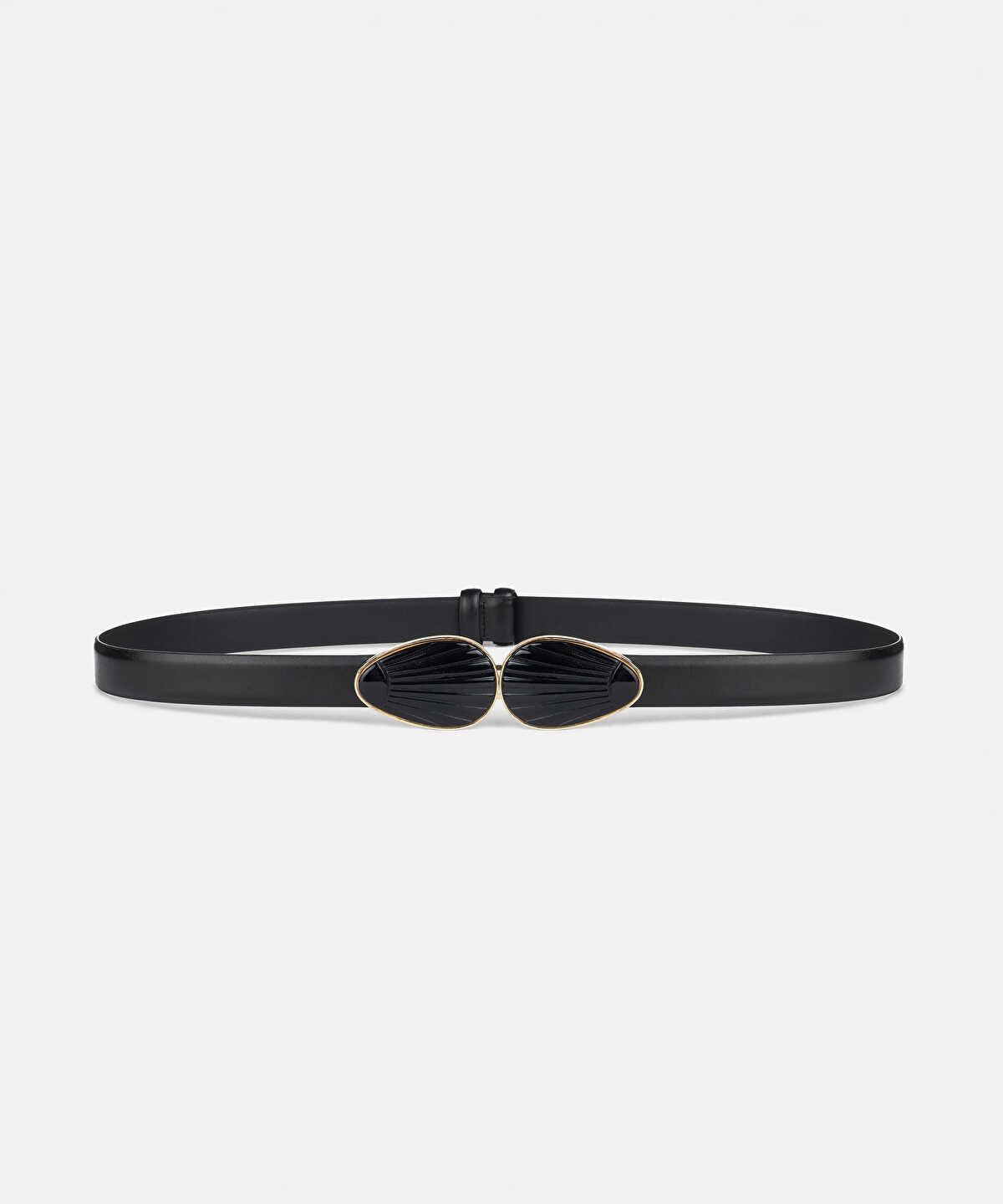 Zoomed Double-Buckle Leather-Effect Belt