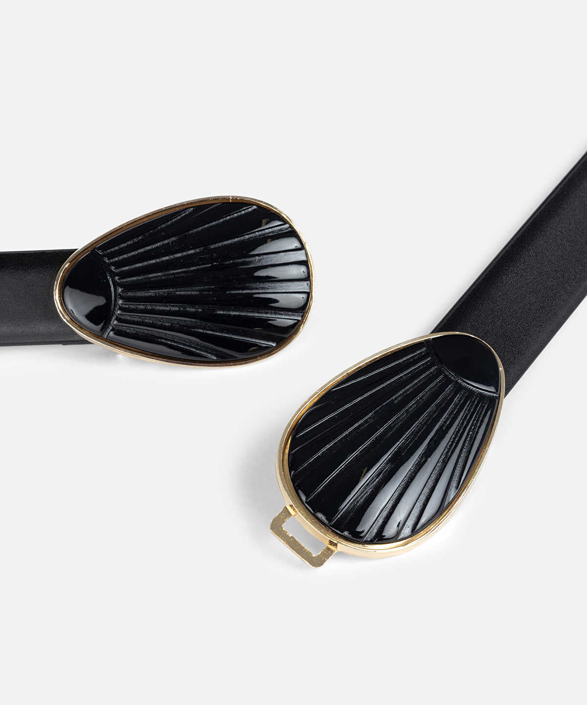 Zoomed Double-Buckle Leather-Effect Belt