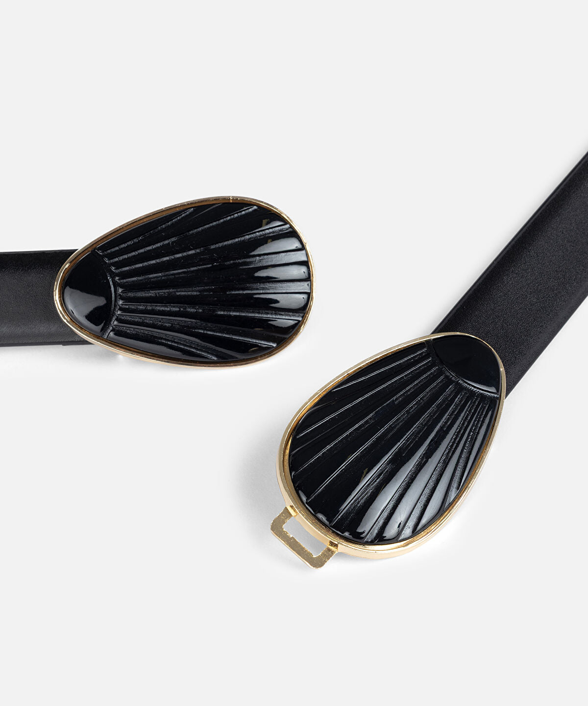 Double-Buckle Leather-Effect Belt