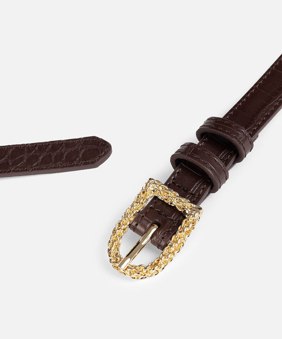 Textured Metal Buckle Belt