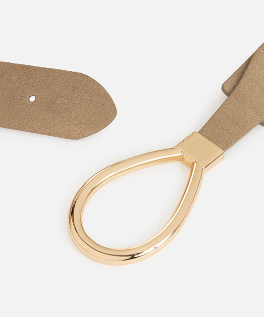Leather Belt with Metal Buckle