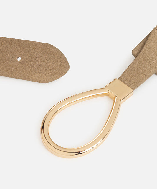 Leather Belt with Metal Buckle