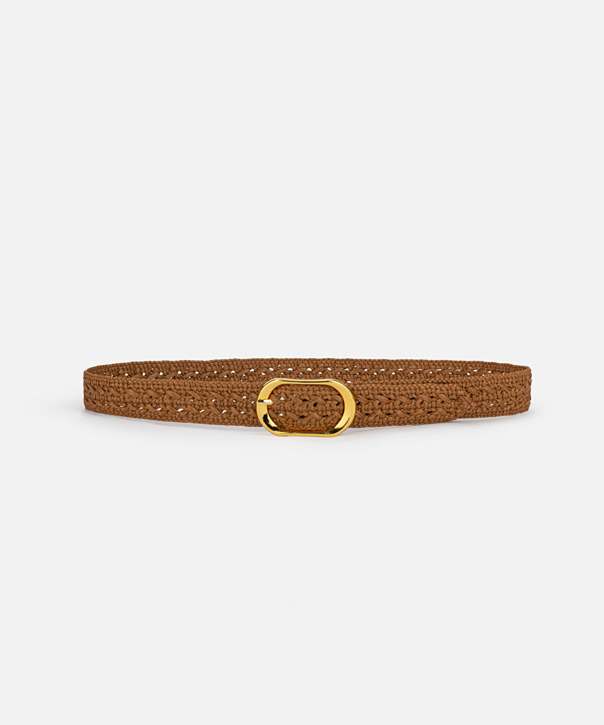 Zoomed Woven Belt with Metal Buckle