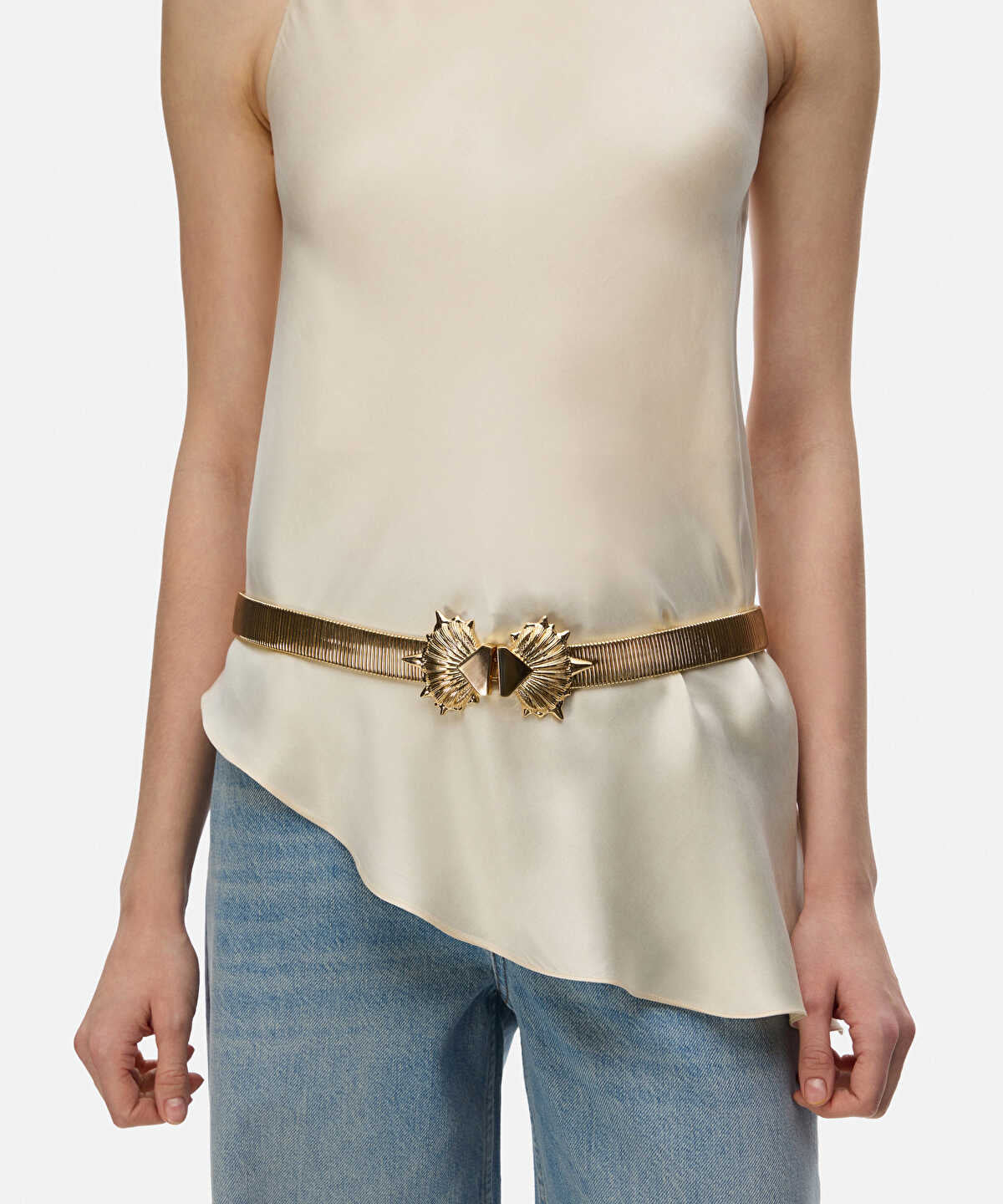 Zoomed Metal Seashell Buckle Belt