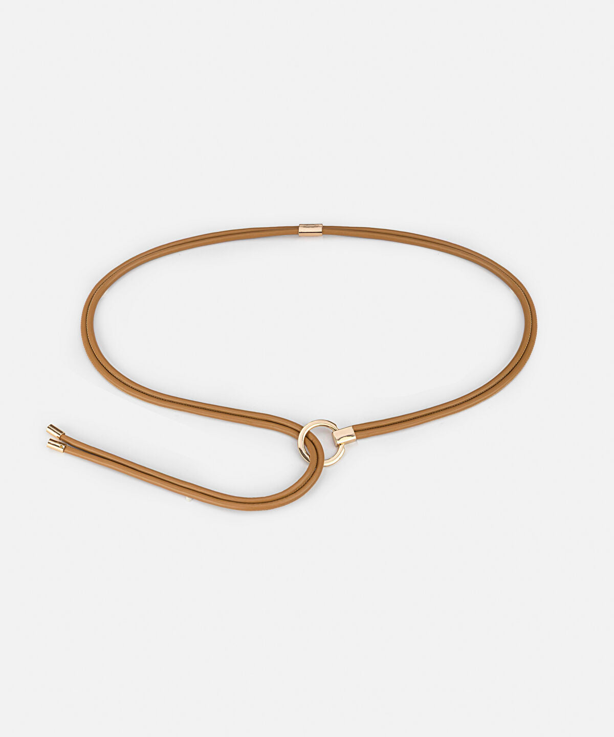 Zoomed Round Buckle Cord Belt