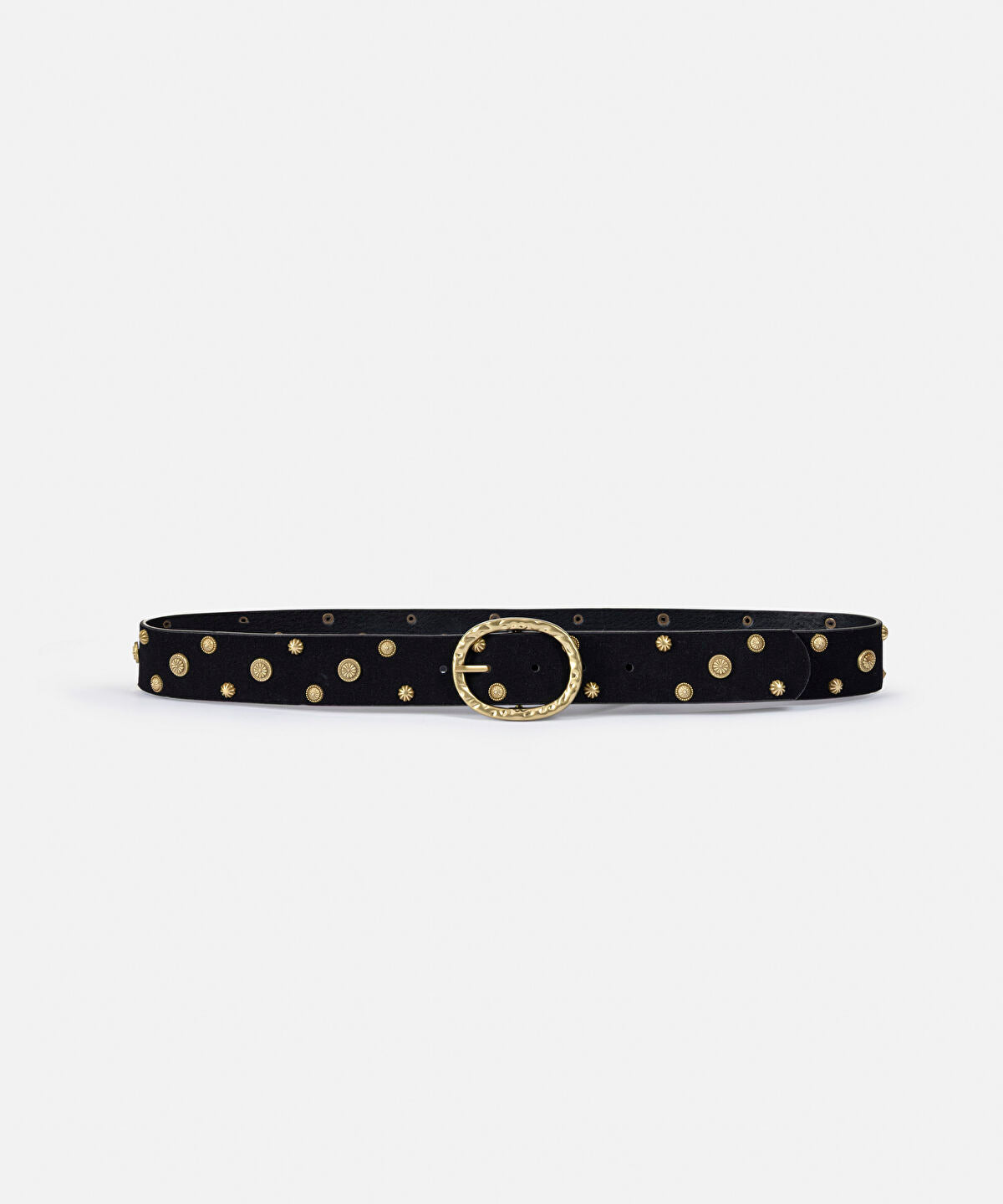 Zoomed Embellished Suede Belt