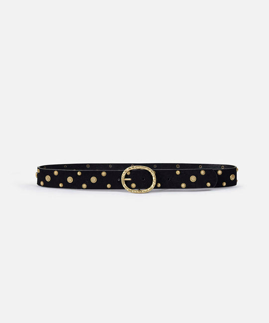 Embellished Suede Belt