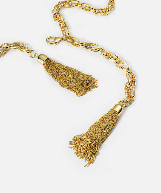 Tassel Detail Metal Belt