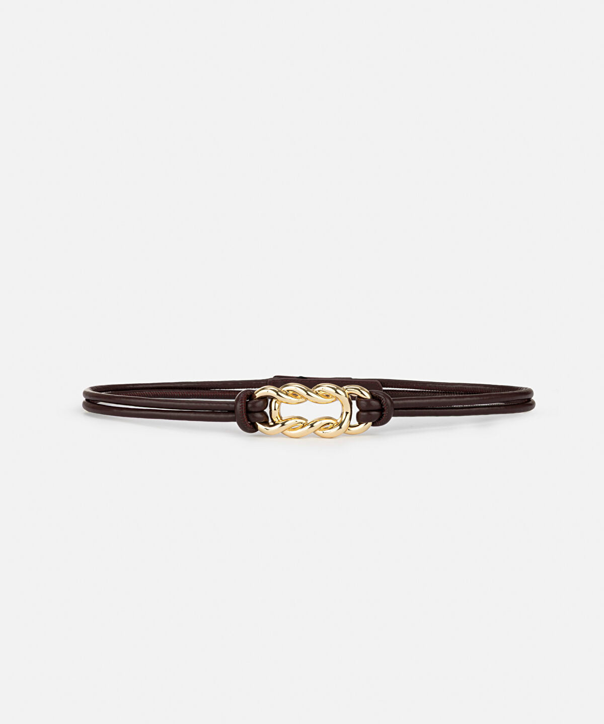 Zoomed Twisted Buckle Cord Belt