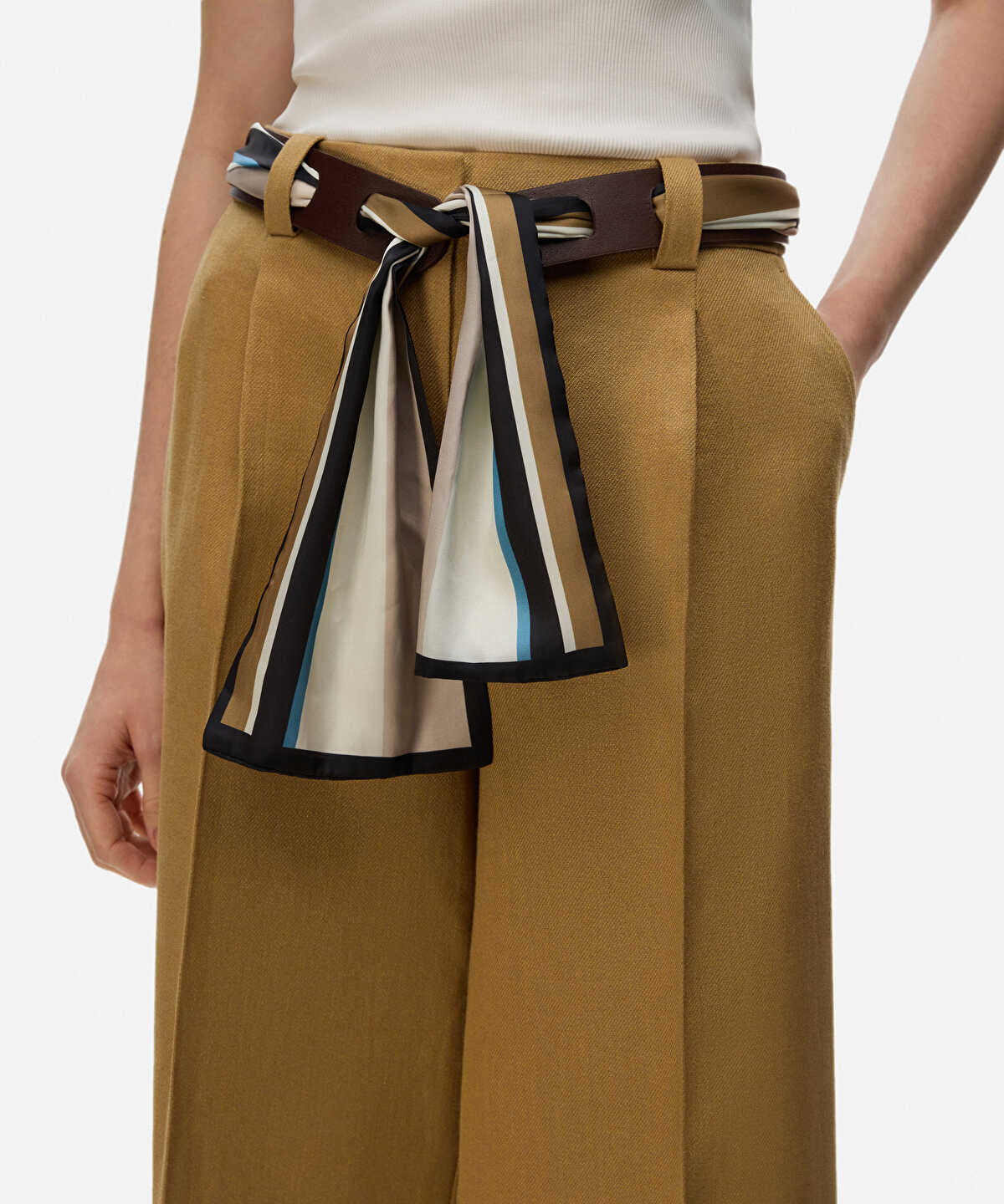Striped Fabric Combination Belt