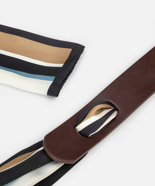 Striped Fabric Combination Belt