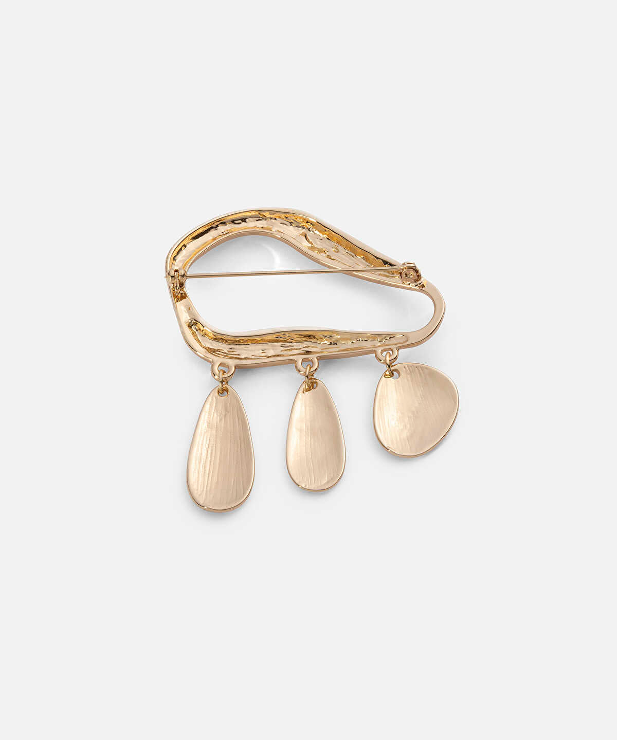 Zoomed Gold-Tone Dangle Brooch