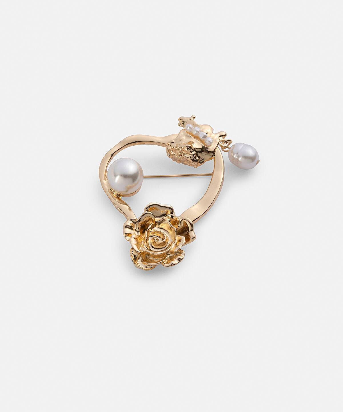 Zoomed Faux Pearl Brooch
