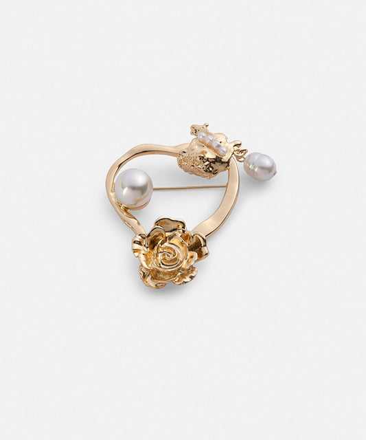 Faux Pearl Brooch