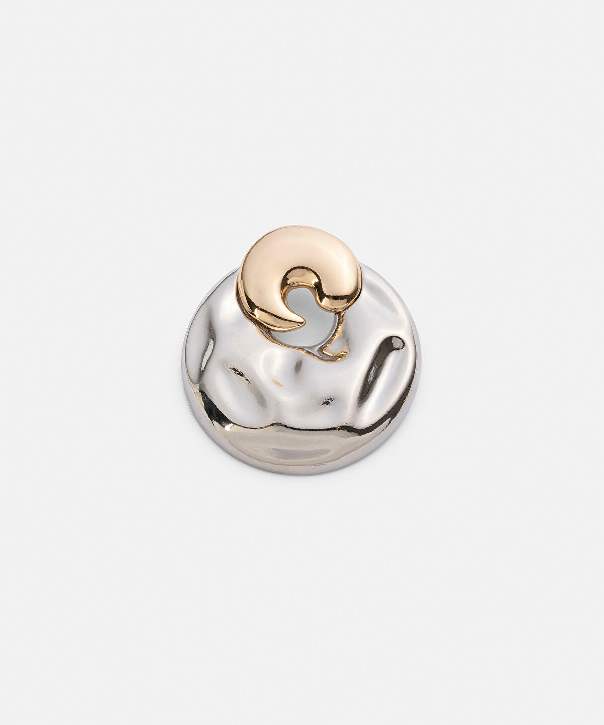 Zoomed Textured Two-Tone Brooch