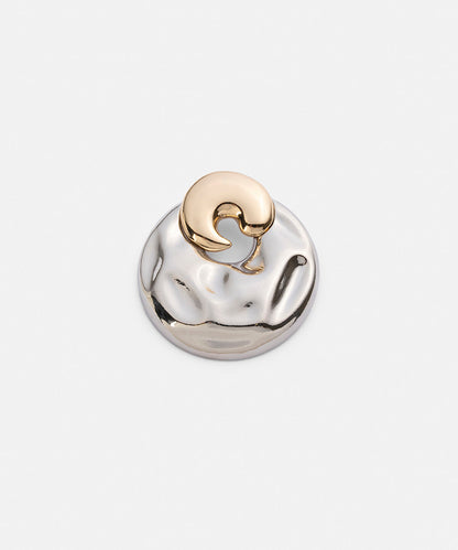 Textured Two-Tone Brooch