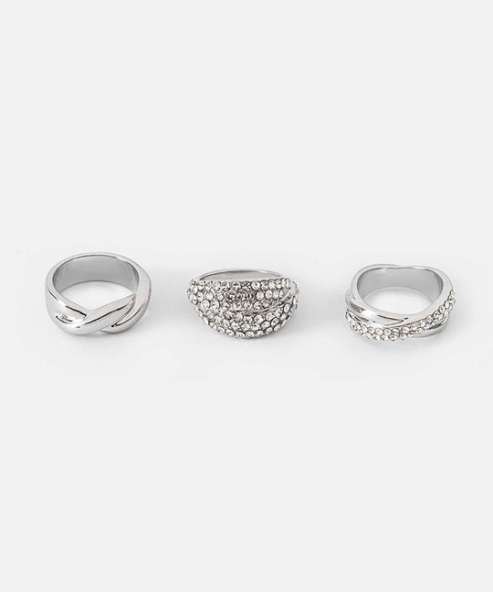 Crystal Embellished Ring Set