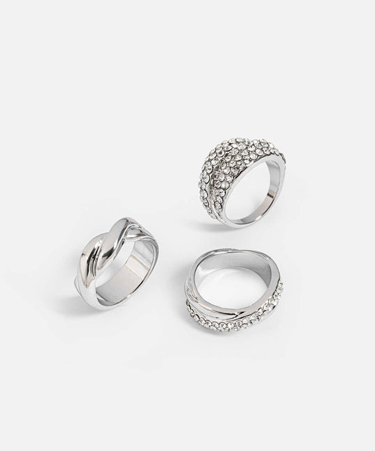 Crystal Embellished Ring Set