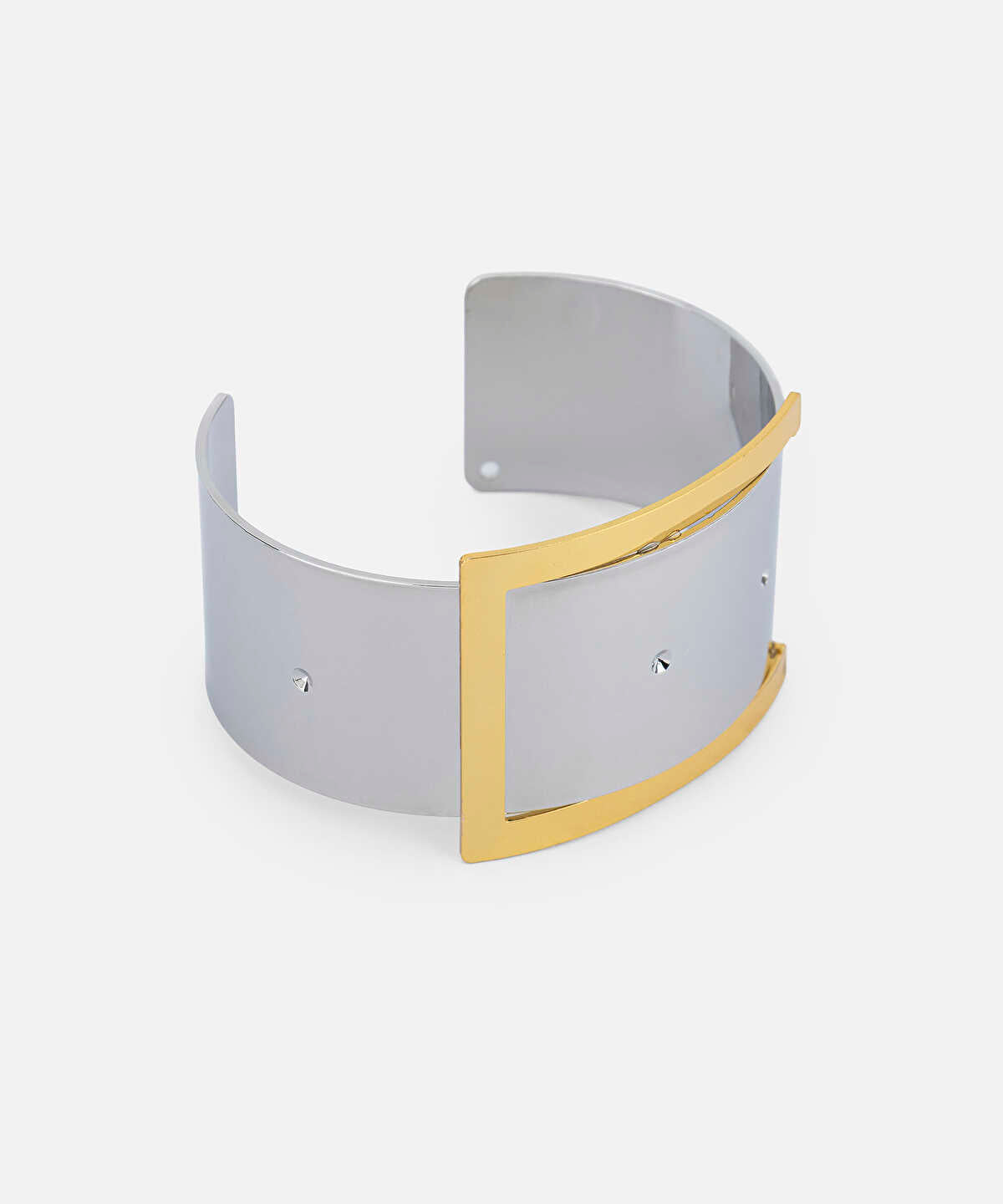 Zoomed Two-Tone Rigid Bracelet