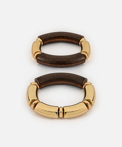 Wood Piece Bracelet Set