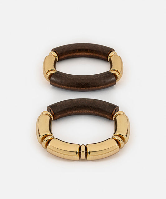 Wood Piece Bracelet Set