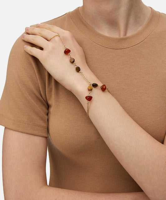 Beaded Hand Chain Bracelet