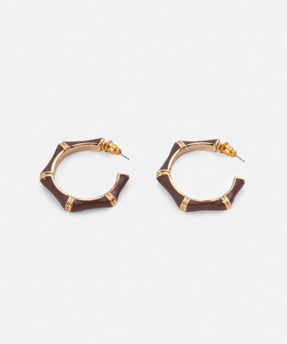 Enamel Hoop Earrings