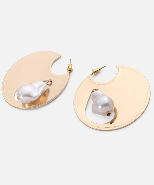 Faux Pearl Embellished Earrings
