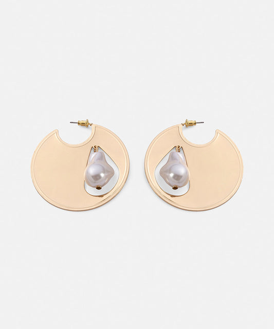 Faux Pearl Embellished Earrings