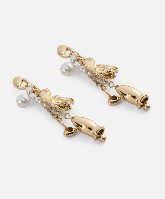 Faux Pearl Embellished Earrings Set