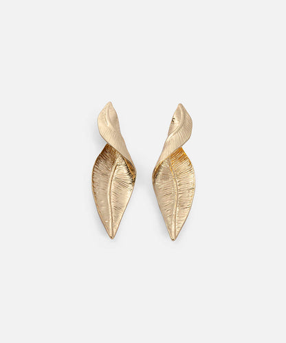 Textured Leaf Earrings