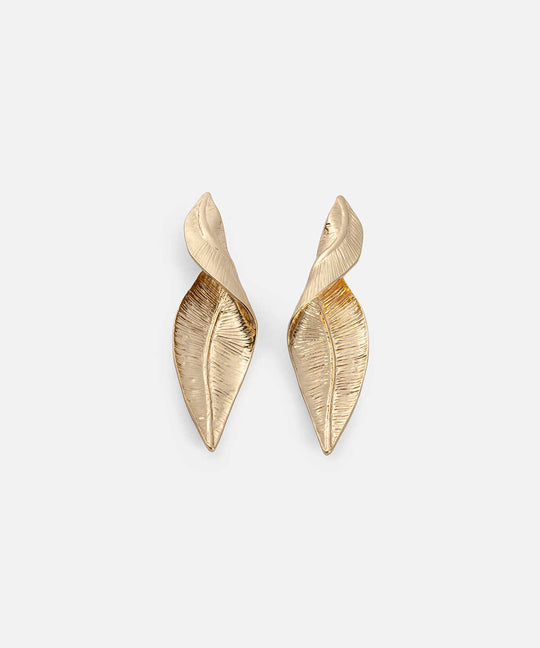 Textured Leaf Earrings