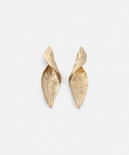 Textured Leaf Earrings