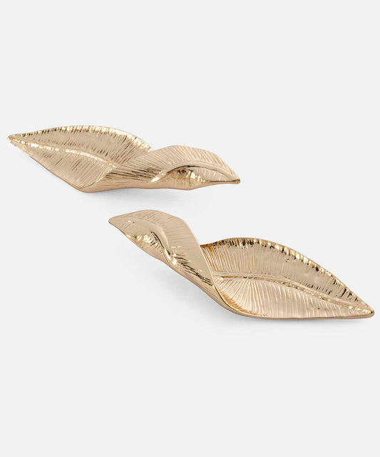 Textured Leaf Earrings