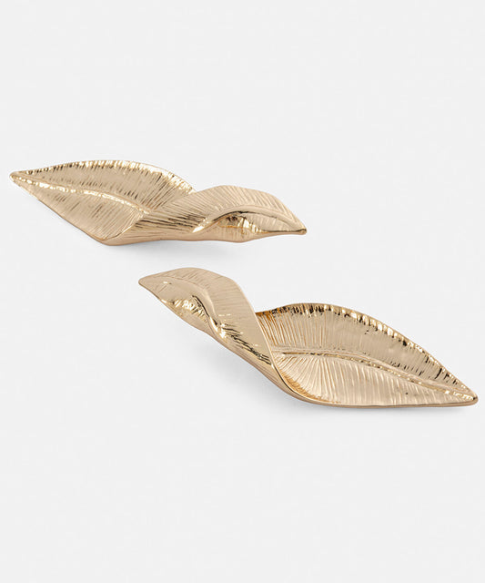 Textured Leaf Earrings
