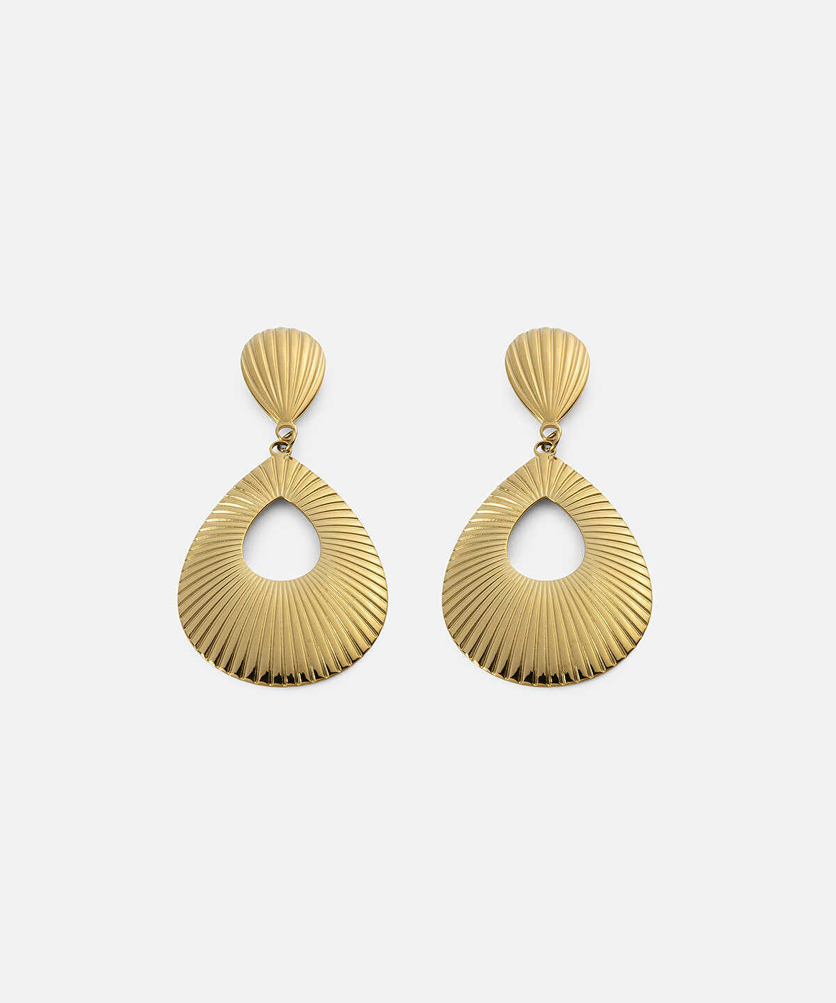 Zoomed Textured Stainless Steel Earrings
