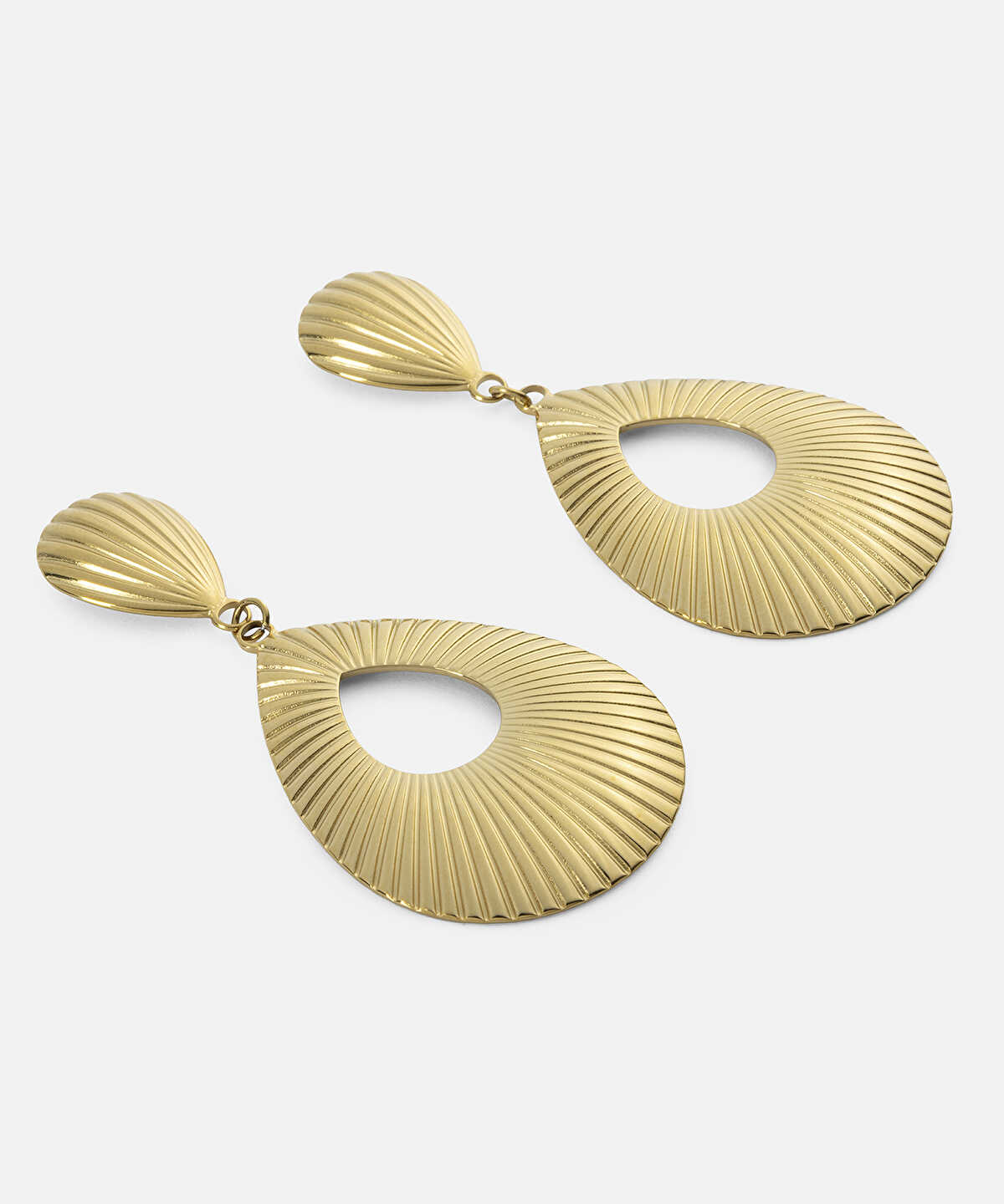 Zoomed Textured Stainless Steel Earrings