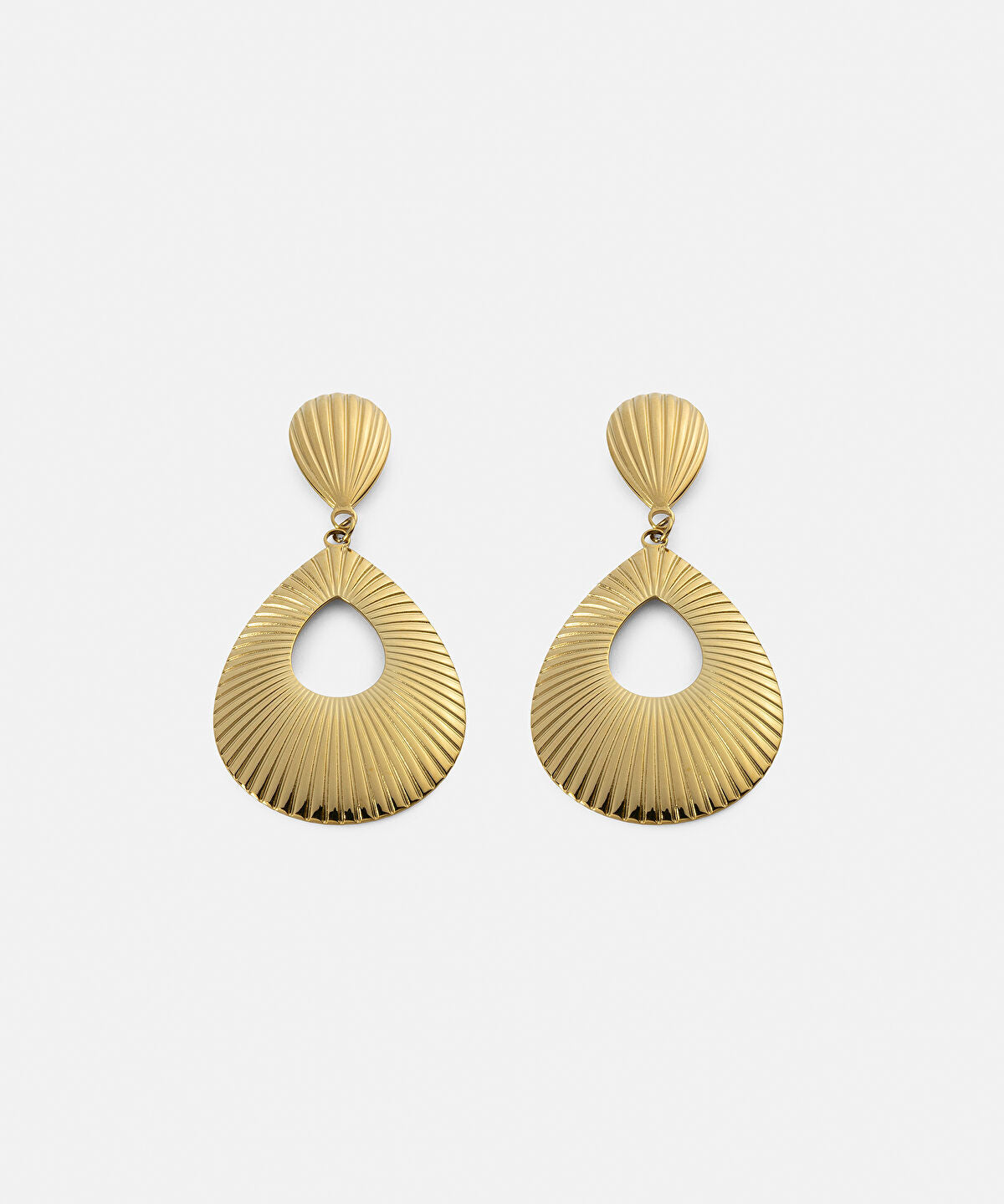 Zoomed Textured Stainless Steel Earrings