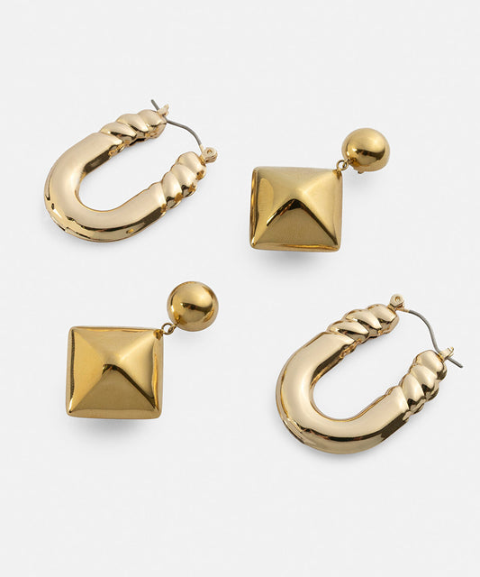 Pack of Two Textured Earrings