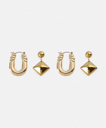 Pack of Two Textured Earrings