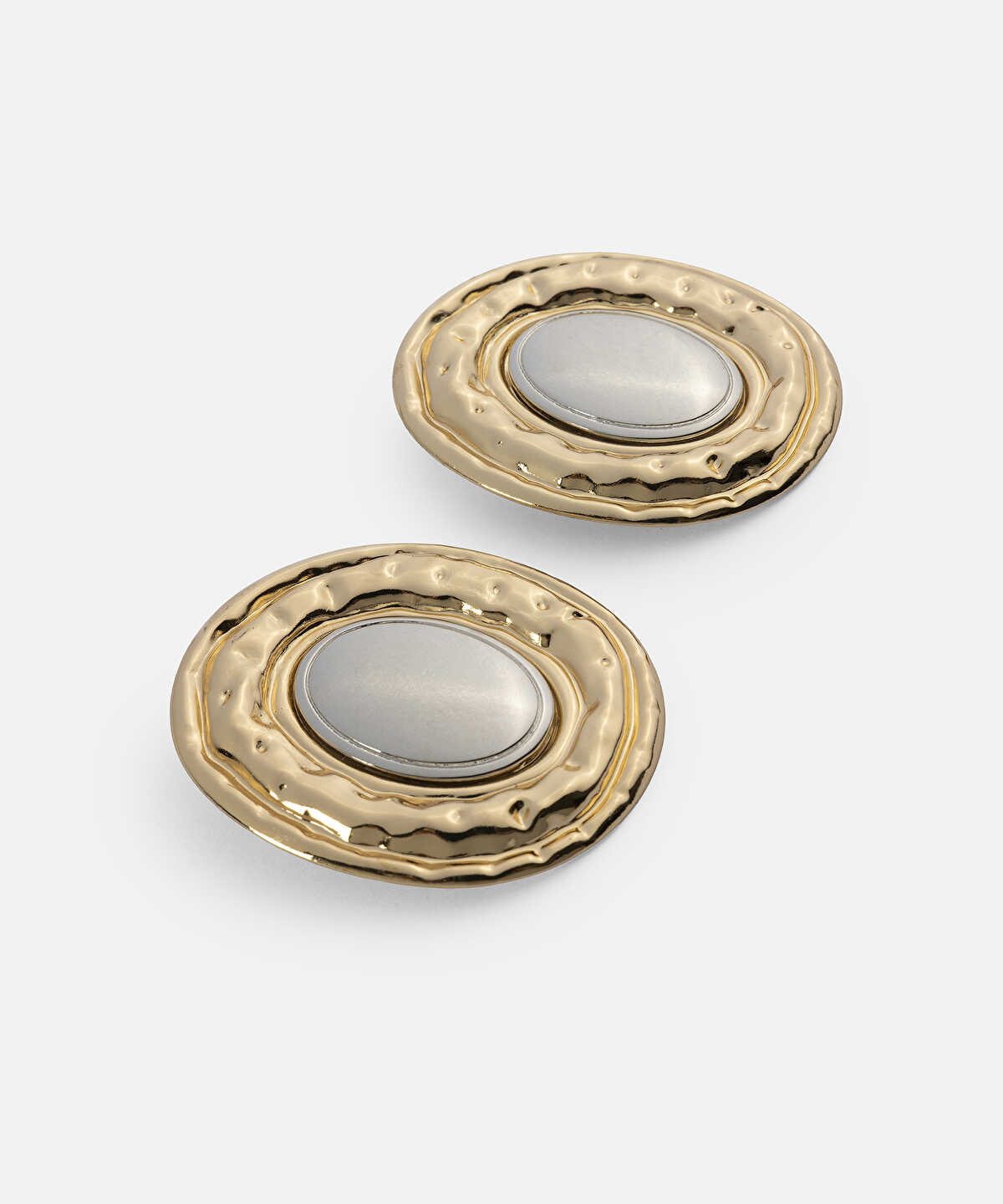 Zoomed Two-Tone Earrings